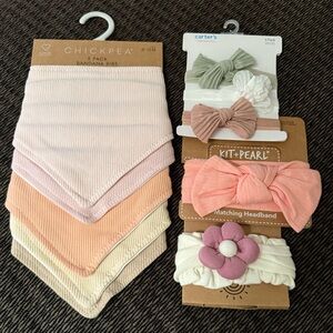 Baby Bandana Bibs and Headbands Set